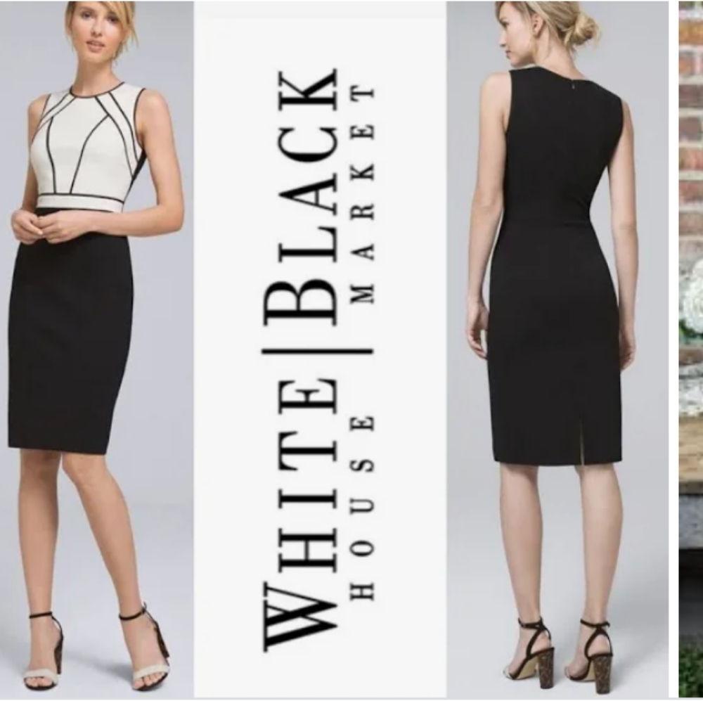 White House black market women's black & white dress